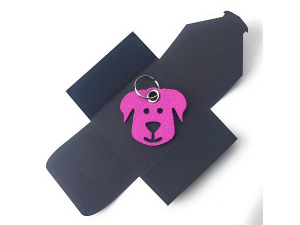 Filz-Schlüsselanhänger - Hunde-Gesicht - pink