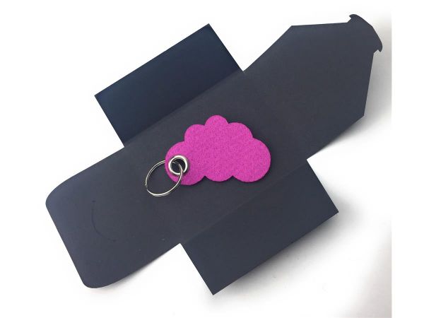Filz-Schlüsselanhänger - Wolke - pink - Gravur optional