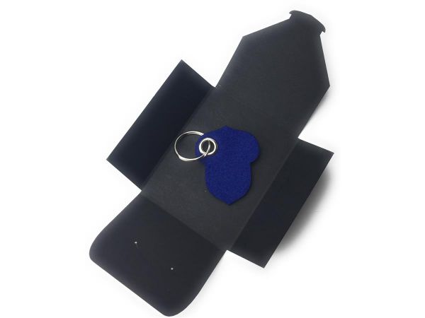 Filz-Schlüsselanhänger - Hasel-Nuss - königsblau/blau - Gravur optional
