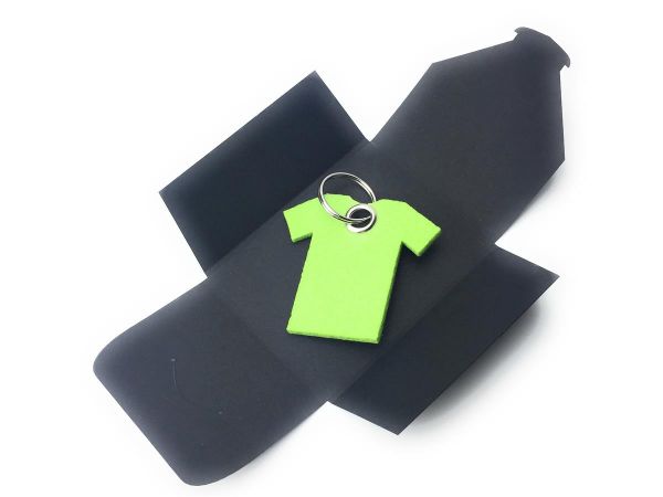 Filz-Schlüsselanhänger - T-Shirt - lindgrün/grün - Gravur optional