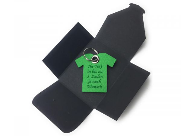 Filz-Schlüsselanhänger - T-Shirt - grasgrün/grün - Gravur optional