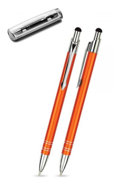 Kugelschreiber LOLA touch in orange inkl. individueller Gravur - mit Geschenkverpackung