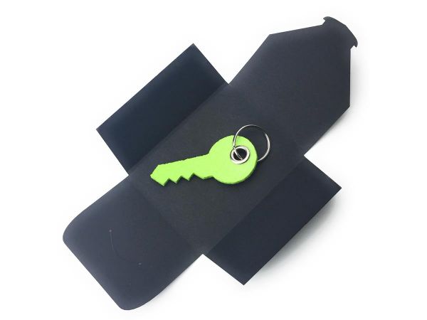 Filz-Schlüsselanhänger - Haus-Tür-Schlüssel - lindgrün/grün - Gravur optional