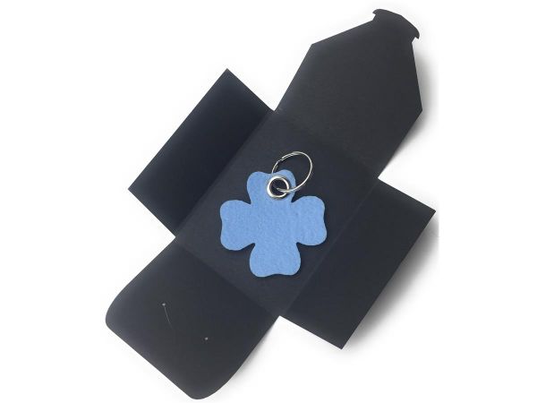 Filz-Schlüsselanhänger - Glück - eisblau/blau - Gravur