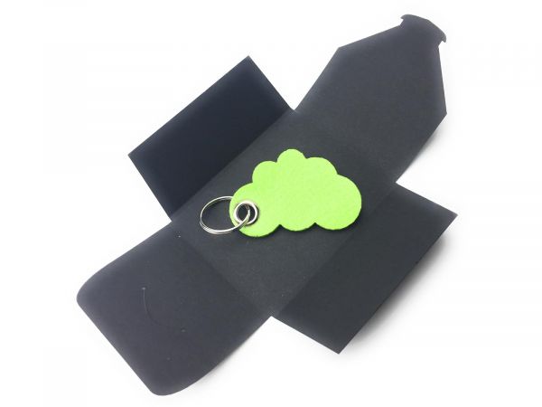 Filz-Schlüsselanhänger - Wolke - lindgrün/grün - Gravur optional