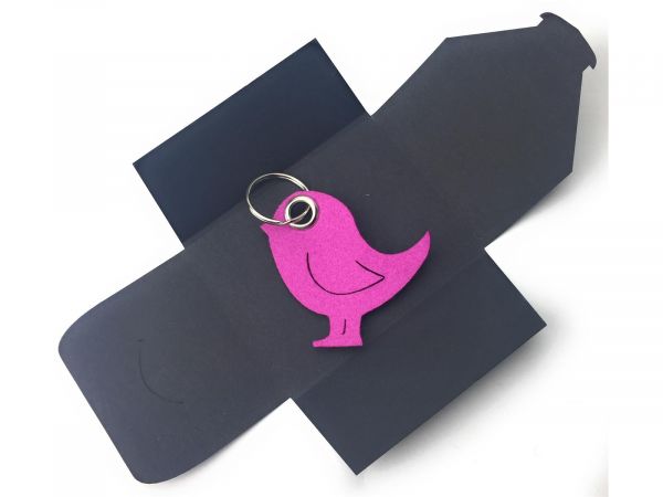 Filz-Schlüsselanhänger - Vogel - pink