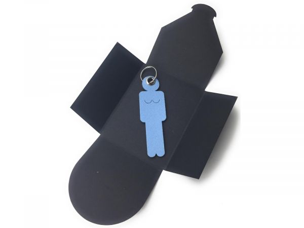 Filz-Schlüsselanhänger - Frau - eisblau/blau - Gravur