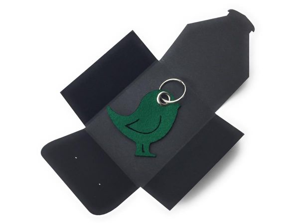 Filz-Schlüsselanhänger - Vogel - waldgrün/grün