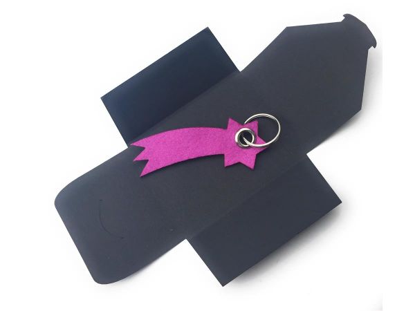 Filz-Schlüsselanhänger - Sternschnuppe - pink - Gravur optional