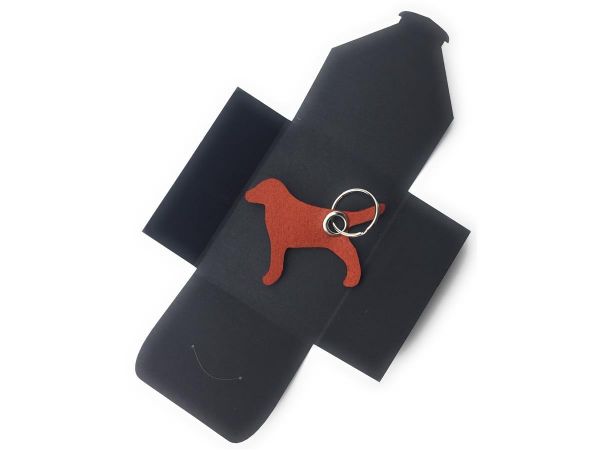 Filz-Schlüsselanhänger - Hund - rostbraun/braun - Gravur optional