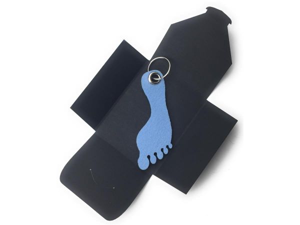 Filz-Schlüsselanhänger - Fuss - eisblau/blau - Gravur