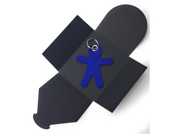 Filz-Schlüsselanhänger - Figur - königsblau/blau - Gravur optional