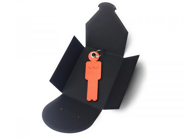 Filz-Schlüsselanhänger - Frau - orange - Gravur optional