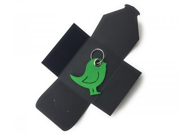 Filz-Schlüsselanhänger - Vogel - grasgrün/grün