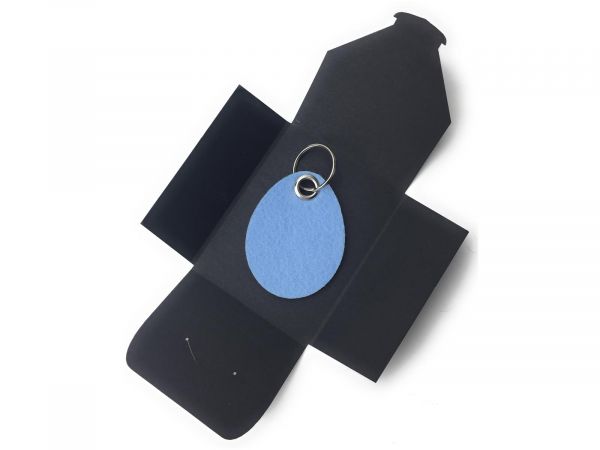 Filz-Schlüsselanhänger - Oster-Ei - eisblau/blau - Gravur