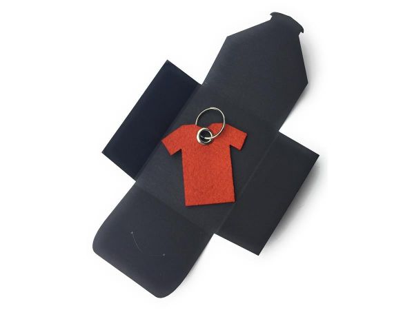 Filz-Schlüsselanhänger - T-Shirt - rostbraun/braun - Gravur optional