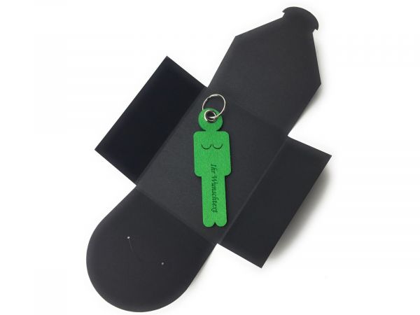 Filz-Schlüsselanhänger - Frau - grasgrün/grün - Gravur optional