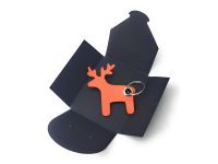 Filz-Schlüsselanhänger - Elch - orange - Gravur optional Filz-Schlüsselanhänger - Elch - orange - Gravur optional