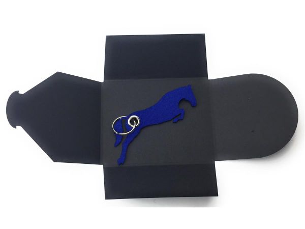 Filz-Schlüsselanhänger - Pferd - königsblau/blau - Gravur optional